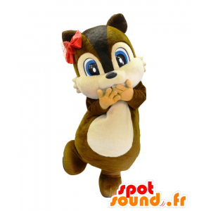 Lilo-chan mascot. Brown and beige squirrel mascot - MASFR27696 - Yuru-Chara Japanese mascots