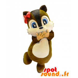 Mascotte Lilo-chan. Mascotte d'écureuil marron et beige - MASFR27696 - Mascottes Yuru-Chara Japonaises