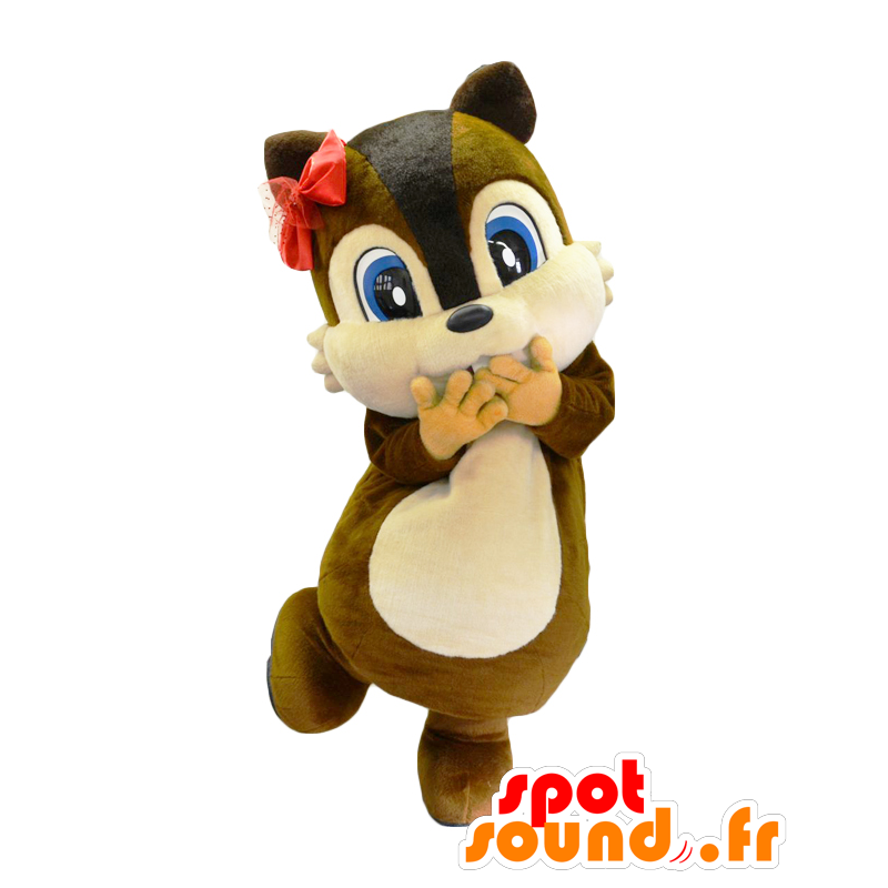 Mascote Lilo-chan. Brown e mascote esquilo bege - MASFR27696 - Yuru-Chara Mascotes japoneses