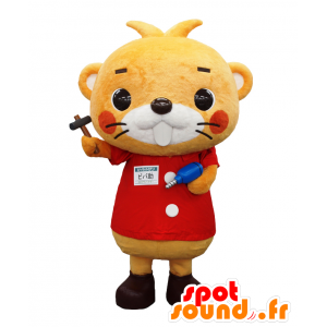 Mascota Bibasuke. Mascota Beaver con herramientas - MASFR27700 - Yuru-Chara mascotas japonesas