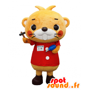 Mascot Bibasuke. bever maskot med verktøy - MASFR27700 - Yuru-Chara japanske Mascots