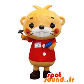 Mascotte de Bibasuke. Mascotte de castor avec des outils - MASFR27700 - Mascottes Yuru-Chara Japonaises