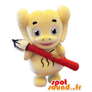 Mascot Itsukinomiya. steen mascotte met een borstel - MASFR27701 - Yuru-Chara Japanse Mascottes