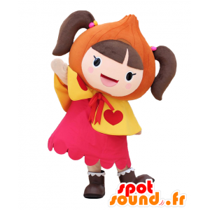 Mascot Iko-Ramo. Mascot jente med en rosa kjole - MASFR27702 - Yuru-Chara japanske Mascots