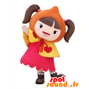 Mascot Iko-Ramo. Mascot meisje met een roze jurk - MASFR27702 - Yuru-Chara Japanse Mascottes