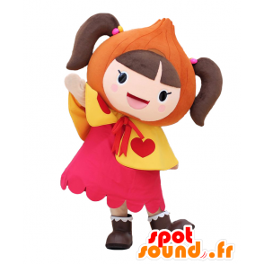 Mascot Iko-Ramo. Mascot meisje met een roze jurk - MASFR27702 - Yuru-Chara Japanse Mascottes