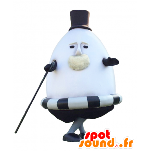 Mascotte d'œuf. Mascotte de Yan Chappun, oeuf noir et blanc - MASFR27704 - Mascottes Yuru-Chara Japonaises