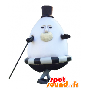 Mascotte egg. Yan Chappun mascot, black and white egg - MASFR27704 - Yuru-Chara Japanese mascots