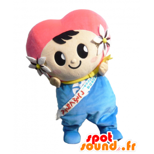 Mascot Kosai. Mascot child with a heart on head - MASFR27710 - Yuru-Chara Japanese mascots