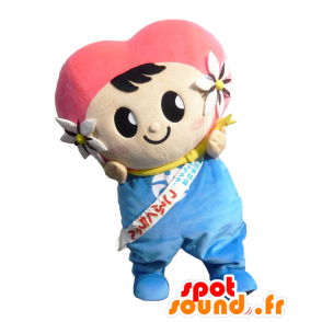Mascot Kosai. Hijo de la mascota con un corazón en la cabeza - MASFR27710 - Yuru-Chara mascotas japonesas