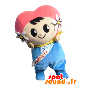 Mascotte de Kosai. Mascotte d'enfant avec un cœur sur la tête - MASFR27710 - Mascottes Yuru-Chara Japonaises