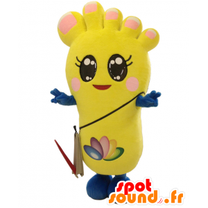 Mascot Pedy. gele voet mascotte met nagelknipper - MASFR27713 - Yuru-Chara Japanse Mascottes