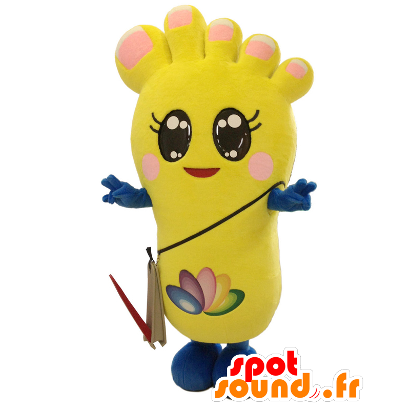 Mascot Pedy. Gelber Fuß-Maskottchen mit Nagelknipser - MASFR27713 - Yuru-Chara japanischen Maskottchen
