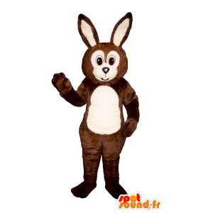 Mascot brown and white rabbit - MASFR007111 - Rabbit mascot