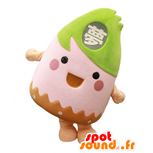 Mascot Yumenoko. Mascot Brown Mountain, pinkki ja vihreä - MASFR27717 - Mascottes Yuru-Chara Japonaises