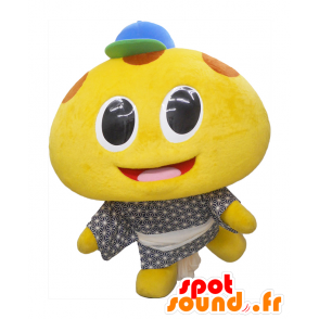 Mascot Hiratsuka. Gelb-Mann im schwarzen Kimono Maskottchen - MASFR27718 - Yuru-Chara japanischen Maskottchen