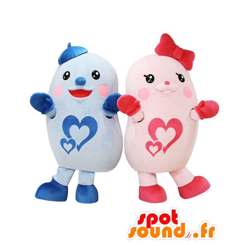 2 mascotas de azul y rosa criaturas de la fantasía - MASFR27719 - Yuru-Chara mascotas japonesas