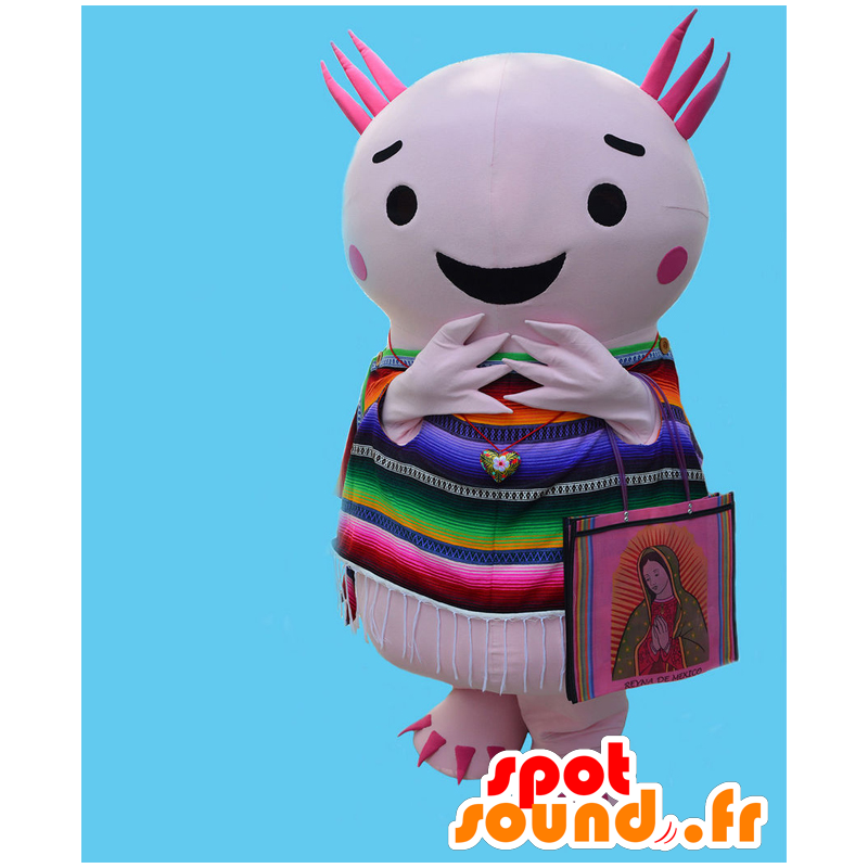 Lupita maskot. Axolotl maskot, i mexikansk outfit - Spotsound