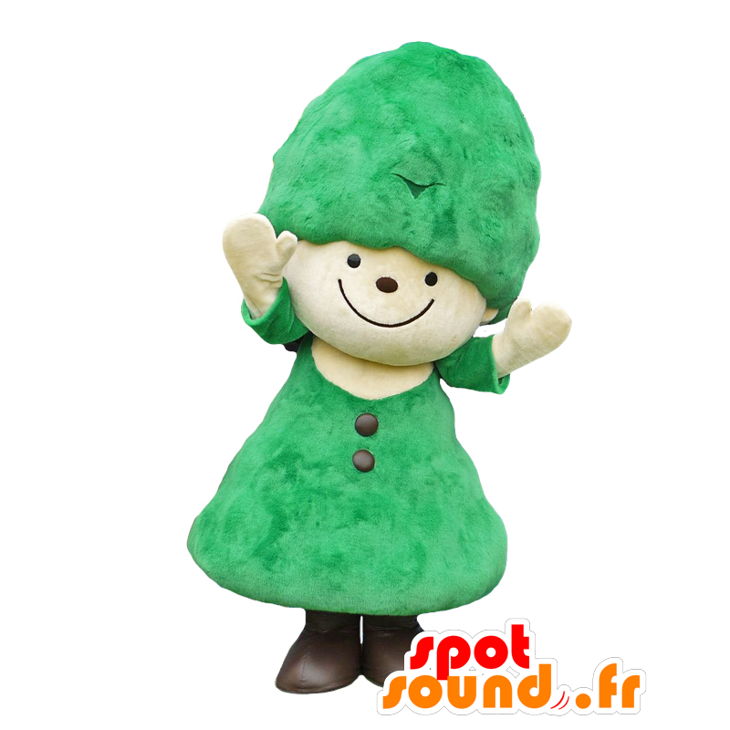 Mascotte de Cypress-chan. Mascotte d'arbre de sapin vert géant - MASFR27726 - Mascottes Yuru-Chara Japonaises