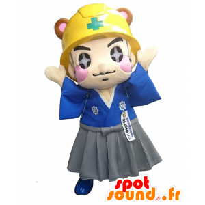 Mascot Mamoru-kun. sneeuwman mascotte met een gele helm - MASFR27729 - Yuru-Chara Japanse Mascottes