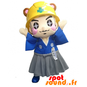 Mamoru-kun mascot. Mascot man with a yellow helmet - MASFR27729 - Yuru-Chara Japanese mascots