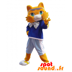 Mascotte de Kawasaki. Mascotte de renard orange et blanc - MASFR27731 - Mascottes Yuru-Chara Japonaises