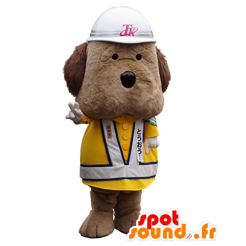 Kochi maskot. Hundemaskot, brun hund, arbejdstager - Spotsound