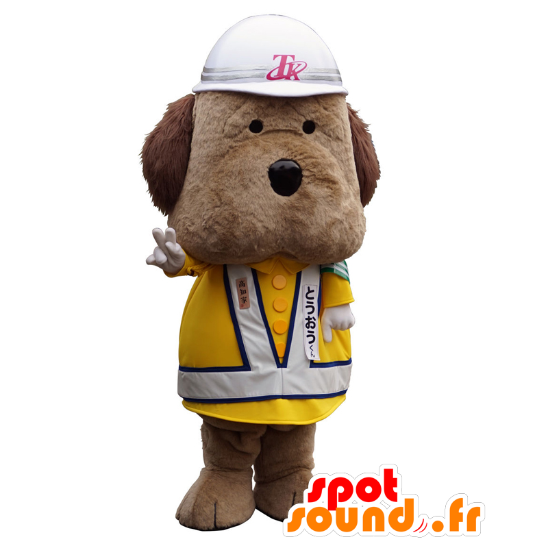 Mascot Kochi. doggie mascotte, bruine hond, arbeider - MASFR27732 - Yuru-Chara Japanse Mascottes