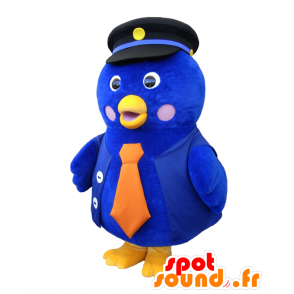 Hamappi maskot, stor blå, orange og gul fugl - Spotsound maskot