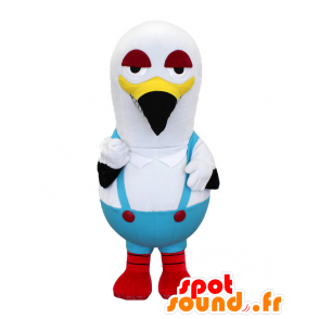 Mascot Blackie. Seagull Maskottchen mit Overalls - MASFR27737 - Yuru-Chara japanischen Maskottchen