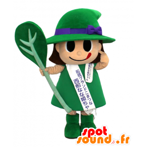 Mascotte de Nishifuna. Mascotte de bonhomme habillé de vert - MASFR27738 - Mascottes Yuru-Chara Japonaises