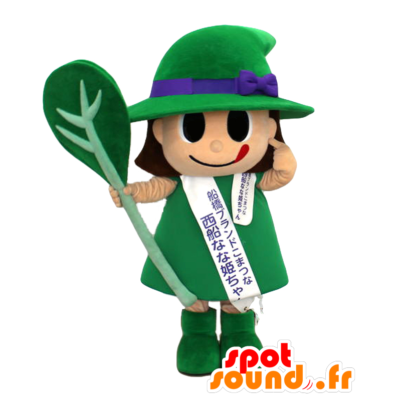 Nishifuna mascot. Dressed man mascot green - MASFR27738 - Yuru-Chara Japanese mascots