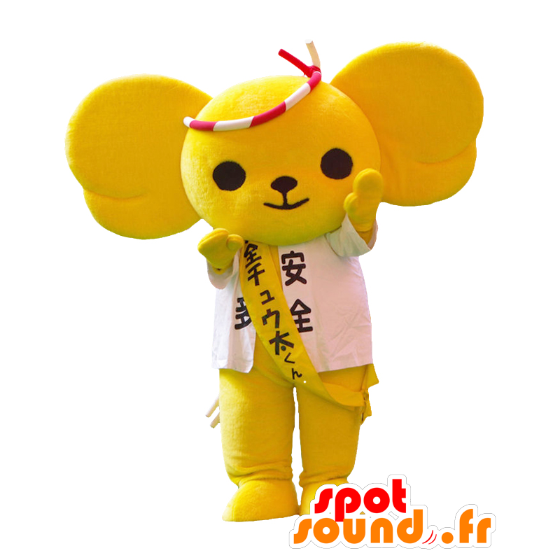 Mascot Chu-kun. Amarillo mascota de koala, colorido y original - MASFR27740 - Yuru-Chara mascotas japonesas