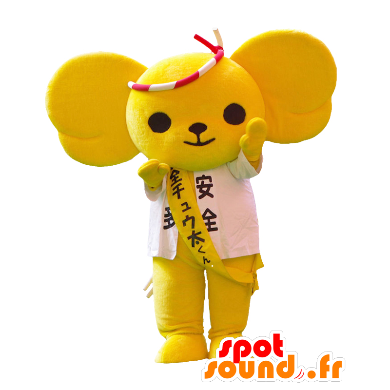 Mascotte Chu-kun. Giallo koala mascotte, colorato e originale - MASFR27740 - Yuru-Chara mascotte giapponese