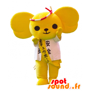 Chu-kun maskot. Gul koalamaskot, färgglad och original -