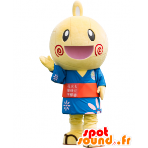 Mascot Miyadon. mascote do boneco de neve amarela, sorrindo - MASFR27742 - Yuru-Chara Mascotes japoneses