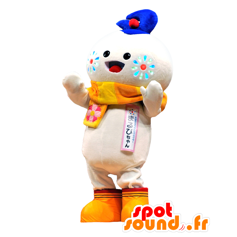 Mascot Marvi-chan. Hvit Snowman Mascot - MASFR27743 - Yuru-Chara japanske Mascots