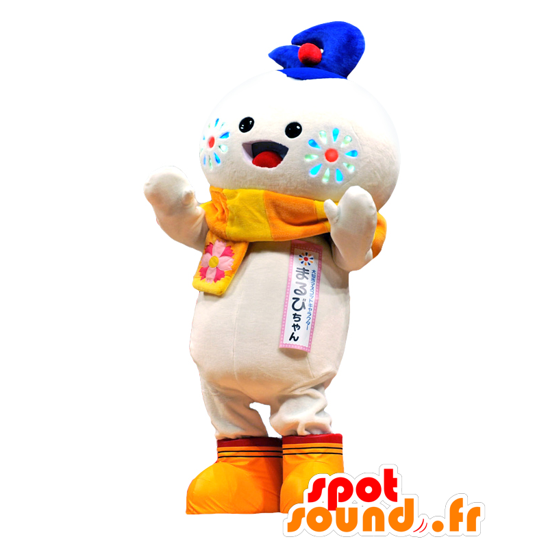 Mascotte de Marvi-chan. Mascotte de bonhomme blanc - MASFR27743 - Mascottes Yuru-Chara Japonaises