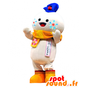 Maskotti Marvi-chan. Valkoinen Lumiukko Mascot - MASFR27743 - Mascottes Yuru-Chara Japonaises