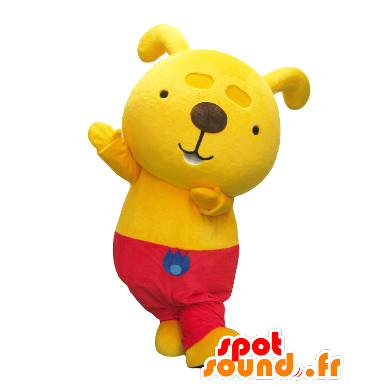 Enerainu mascot. Yellow Dog Mascot red pants - MASFR27746 - Yuru-Chara Japanese mascots