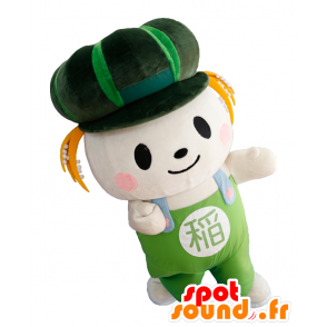 Mascota Inashiki. Blanca y hombre mascota verde - MASFR27755 - Yuru-Chara mascotas japonesas