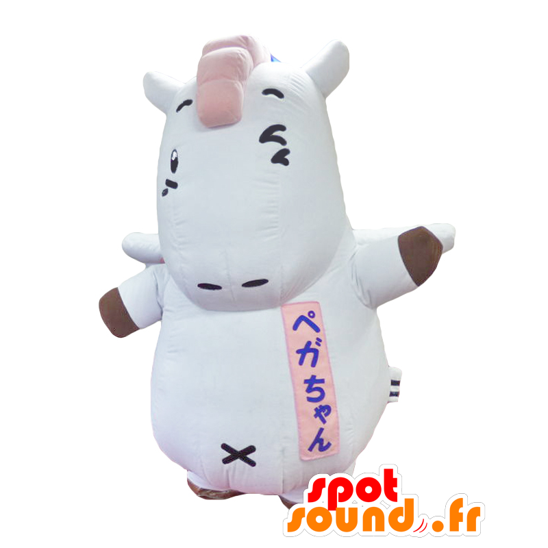 Pega-chan mascotte. Mascotte cavallo bianco e rosa - MASFR27759 - Yuru-Chara mascotte giapponese