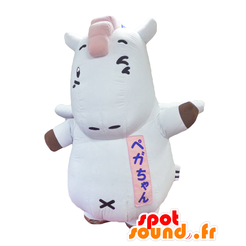 Mascot Pega-chan. cavalo mascote branco e rosa - MASFR27759 - Yuru-Chara Mascotes japoneses