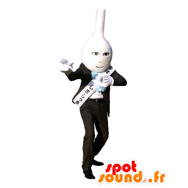 Shimarakkyo mascot. Mascot man in black suit - MASFR27761 - Yuru-Chara Japanese mascots