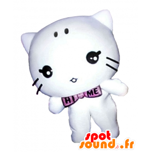 Mascotte de Princesse-Nyan. Mascotte de chat blanc et rose - MASFR27763 - Mascottes Yuru-Chara Japonaises