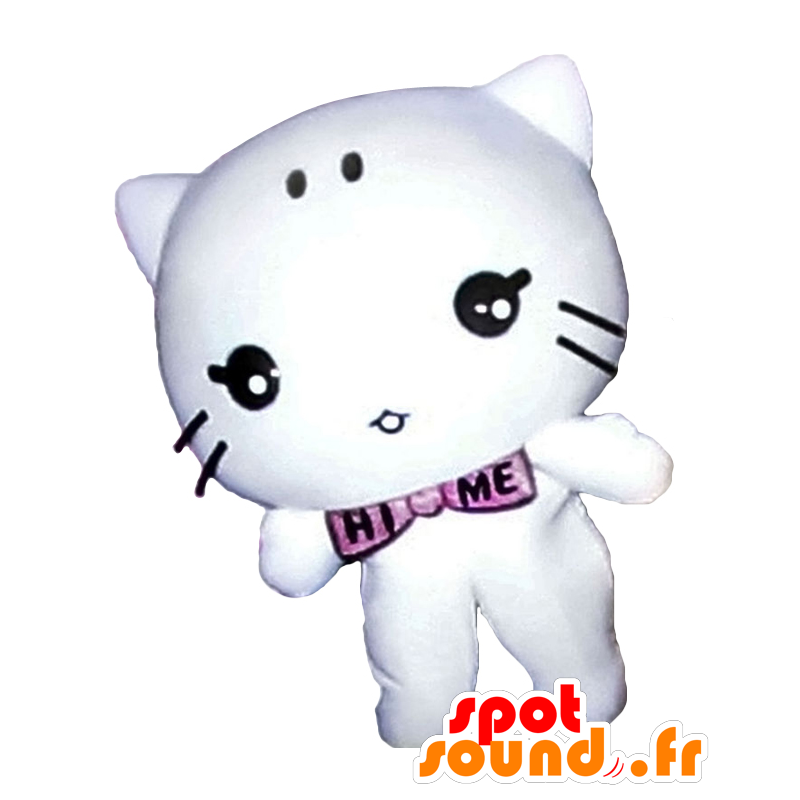 Mascot Princess-Nyan. Pink and white cat mascot - MASFR27763 - Yuru-Chara Japanese mascots