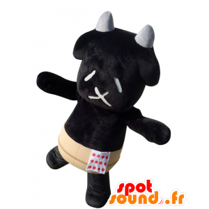 Mascot Bussan. Mascota del negro y la vaca blanca, gigante - MASFR27764 - Yuru-Chara mascotas japonesas