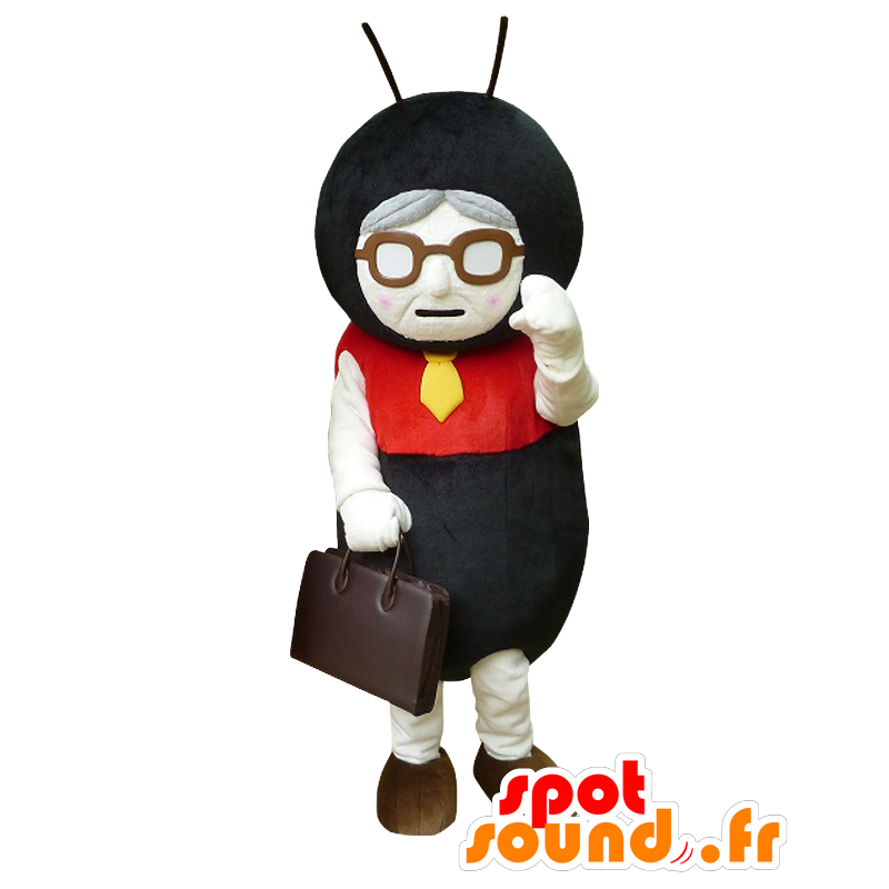 Mascota Hoku. Mascot hormiga negro y rojo - MASFR27765 - Yuru-Chara mascotas japonesas