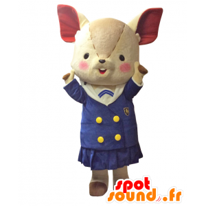 Mascot Nara Jessica. Beige mouse mascot schoolgirl - MASFR27766 - Yuru-Chara Japanese mascots