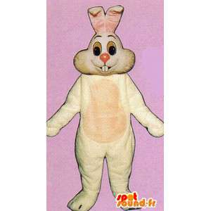 Costume de lapin blanc, souriant - MASFR007116 - Mascotte de lapins